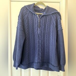 Free People oversized quarter zip sweater